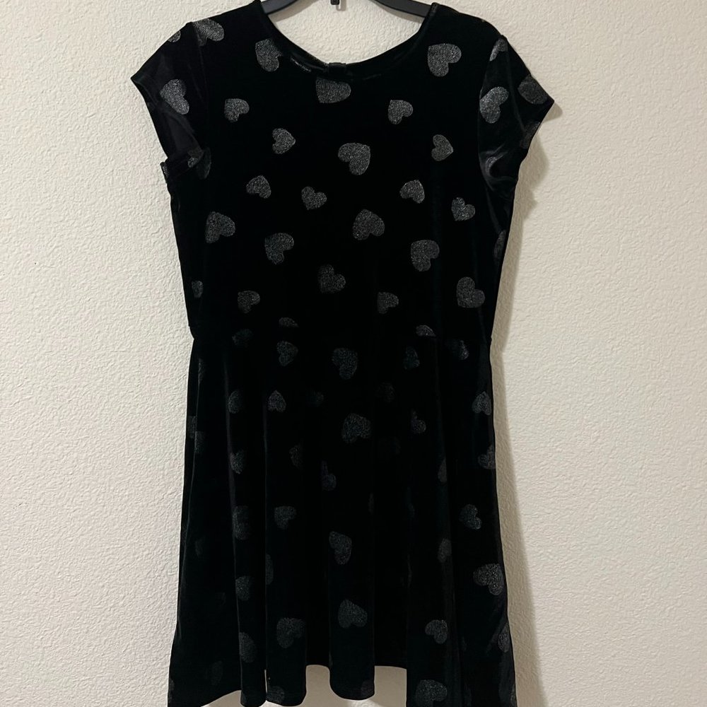 Black and Pink velvet heart dress 2 pack- kidsXL